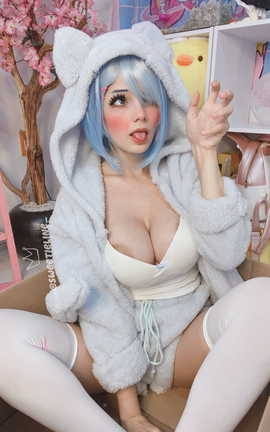 SweetieLine Rem White Cat Hoodie_丽丝库