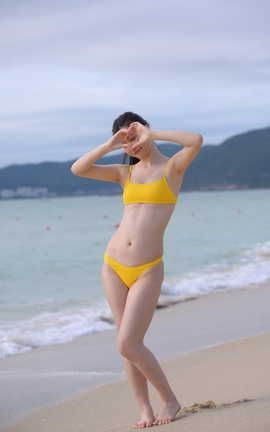 精选街拍作品 NO.0536 魂魂旅拍摄影作品 黄色泳装美女 part6_丽丝库