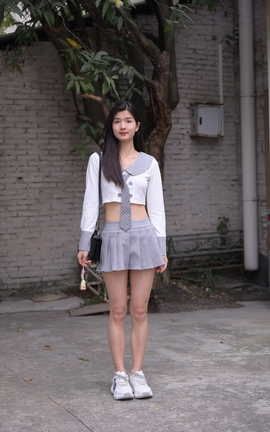 精选街拍作品 NO.0489 魂魂摄影作品 灰色短裙女孩 part1_丽丝库