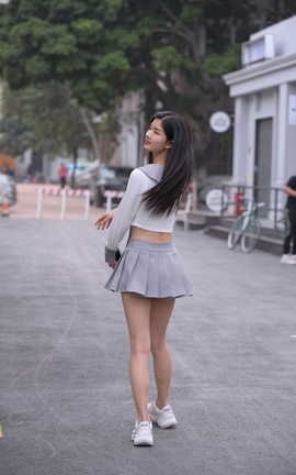 精选街拍作品 NO.0489 魂魂摄影作品 灰色短裙女孩 part9_丽丝库