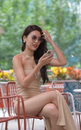 精选街拍作品 NO.1291 一始街拍作品 黄裙女子 part5