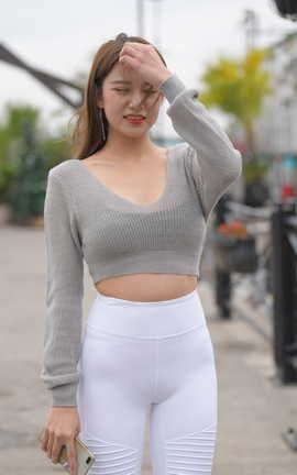 精选街拍作品 NO.0538 红石街拍摄影作品 白色紧身裤大长腿美女 part8_丽丝库