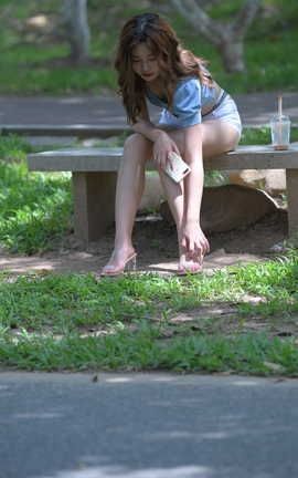 精选街拍作品 NO.0613 红石摄影作品 白色热裤女孩 part6_丽丝库