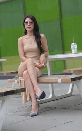 精选街拍作品 NO.1291 一始街拍作品 黄裙女子 part8