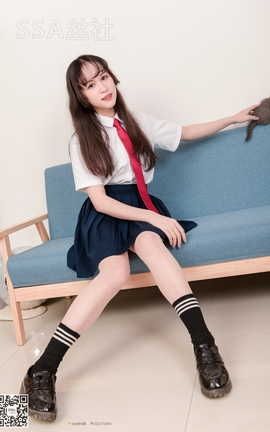 丝社SSA NO.141 丹丹 JK制服黑色半膝袜肉丝穿搭示范_丽丝库