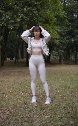 精选街拍作品 NO.0487 魂魂摄影作品 白色瑜伽裤美女 part6_丽丝库