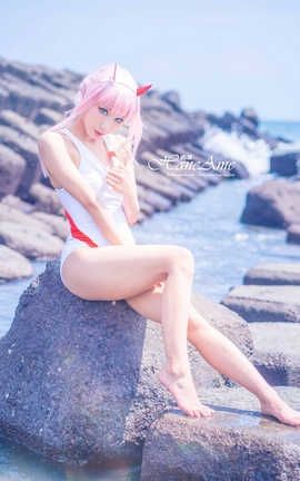 HaneAme雨波-Zero Two-White swimsuit