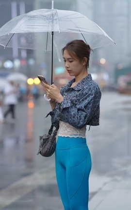 精选街拍作品 NO.1301 kaine模拍作品 心爱的蓝色瑜伽裤女孩 part1_丽丝库