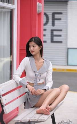 精选街拍作品 NO.0489 魂魂摄影作品 灰色短裙女孩 part7_丽丝库