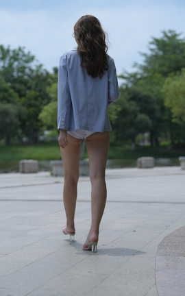 精选街拍作品 NO.0613 红石摄影作品 白色热裤女孩 part3_丽丝库