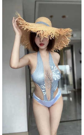 琳铛铛 - 蓝色印花比基尼_丽丝库