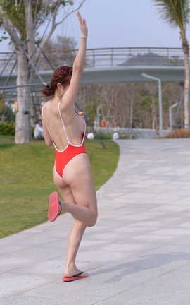 精选街拍作品 NO.0546 久久摄影作品 红色比基尼美女 part8_丽丝库