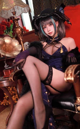 黑白御猫 柴郡旗袍_丽丝库