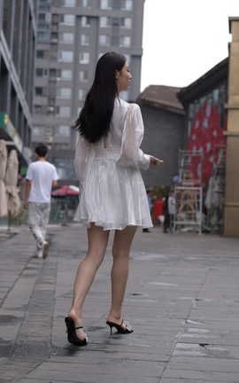 精选街拍作品 NO.1402 一始街拍作品 白裙美女 part3_丽丝库