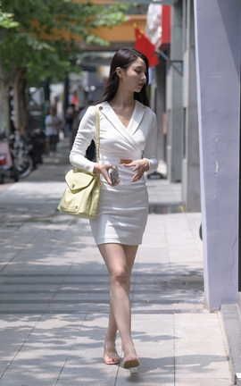 精选街拍作品 NO.1308 一只麋鹿摄影作品 白色制服美女 part2_丽丝库