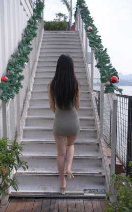 精选街拍作品 NO.0460 红石摄影作品 灰色包臀裙美女 part9_丽丝库