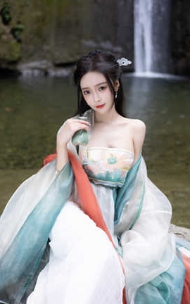 王馨瑶Yanni – 内购无水印 绿色古装-瀑布_丽丝库