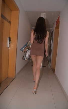 精选街拍作品 NO.0477 红石摄影作品 褐色包臀裙美女 part6_丽丝库