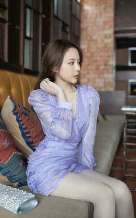 鱼子酱Fish（私拍）- 《紫色连衣裙》_丽丝库