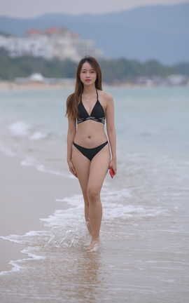 精选街拍作品 NO.0537 红石旅拍摄影作品 黑色泳装美女 part6_丽丝库