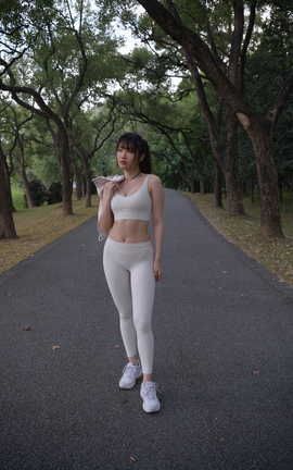 精选街拍作品 NO.0487 魂魂摄影作品 白色瑜伽裤美女 part9_丽丝库