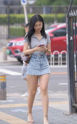 精选街拍作品 NO.1144 一只麋鹿摄影作品 牛仔短裙美女 part3_丽丝库