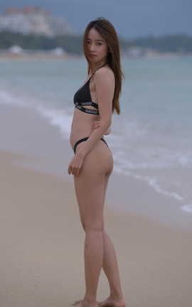 精选街拍作品 NO.0537 红石旅拍摄影作品 黑色泳装美女 part7_丽丝库