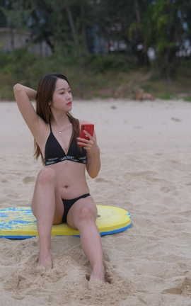 精选街拍作品 NO.0537 红石旅拍摄影作品 黑色泳装美女 part8_丽丝库