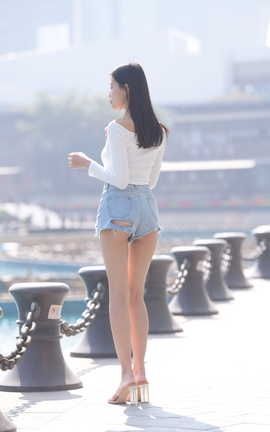 精选街拍作品 NO.0445 红石摄影作品 美腿热裤女孩 part9_丽丝库