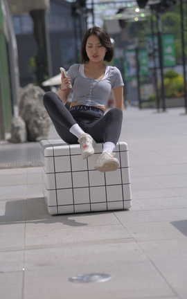 精选街拍作品 NO.1265 一始街拍作品 黑色瑜伽裤美女 part5_丽丝库