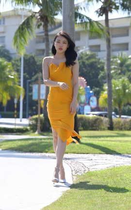 精选街拍作品 NO.1121 一始街拍作品 黄裙女子 part2_丽丝库