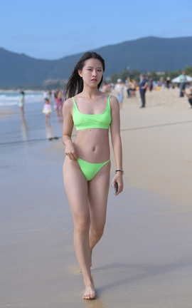 精选街拍作品 NO.1125 一始街拍作品 绿色比基尼美女 part5_丽丝库