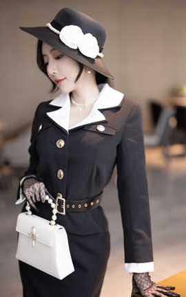 王馨瑶Yanni – 黑色西装复古_丽丝库