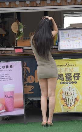 精选街拍作品 NO.0460 红石摄影作品 灰色包臀裙美女 part7_丽丝库