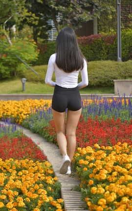 精选街拍作品 NO.0557 一只麋鹿专区 黑色瑜伽热裤美女 part3_丽丝库