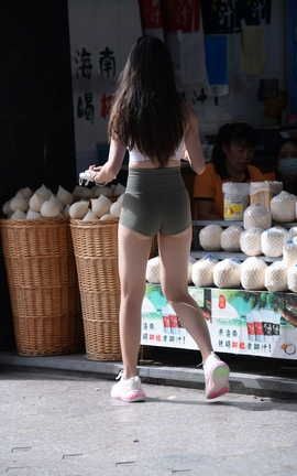 精选街拍作品 NO.1128 一始街拍作品 紧身短裤美女 part1_丽丝库