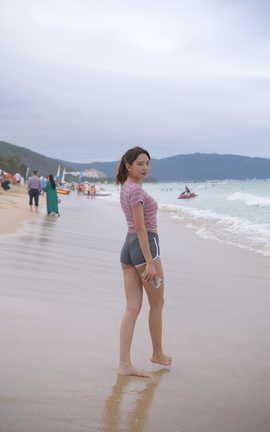 精选街拍作品 NO.0518 一只麋鹿旅拍作品 灰色热裤美女 part3_丽丝库