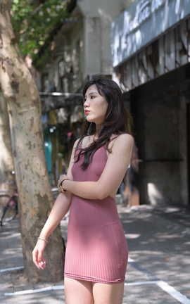 精选街拍作品 NO.1117 一只麋鹿摄影作品 褐色包臀裙美女 part2_丽丝库