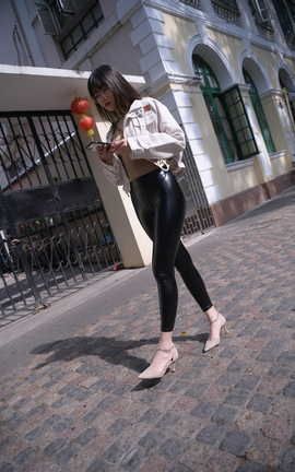 精选街拍作品 NO.0464 魂魂摄影作品 皮裤 一个抽电子烟的女人 part11_丽丝库