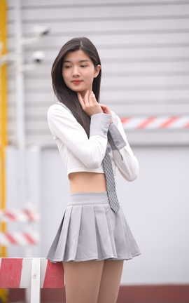 精选街拍作品 NO.0489 魂魂摄影作品 灰色短裙女孩 part4_丽丝库