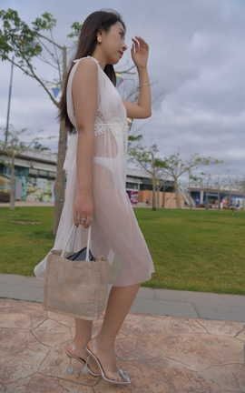 精选街拍作品 NO.0545 一筒摄影作品 白色比基尼女孩 part2_丽丝库